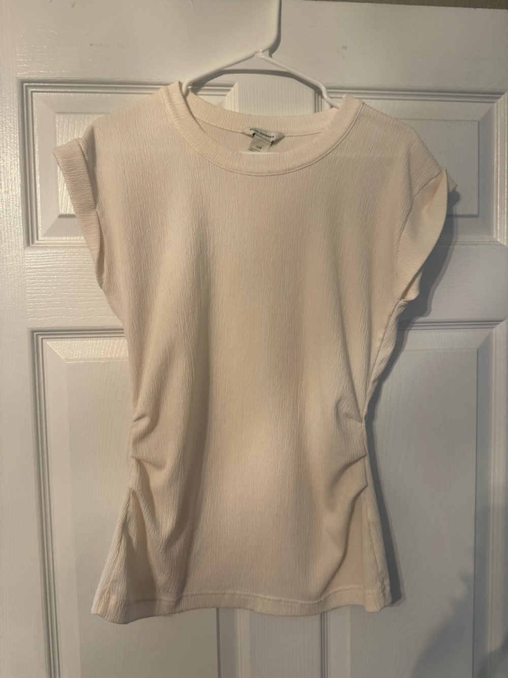 Club Monaco Cream Ribbed Tank Top